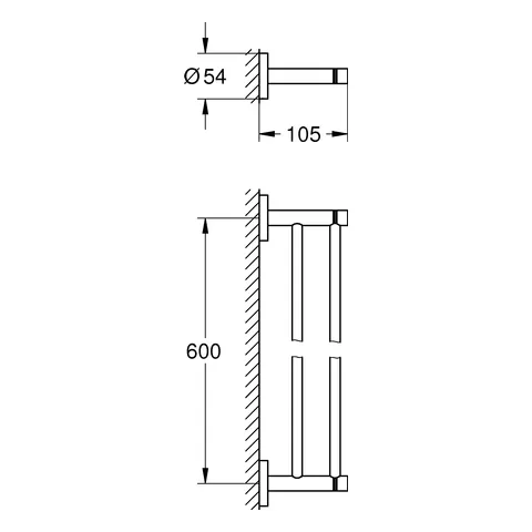 Grohe Doppel-Badetuchhalter Essentials 654 mm in warm sunset gebürstet