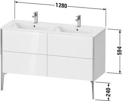 Duravit Waschtischunterschrank bodenstehend „XViu“ 128 × 59,4 × 48 cm in Weiß Supermatt