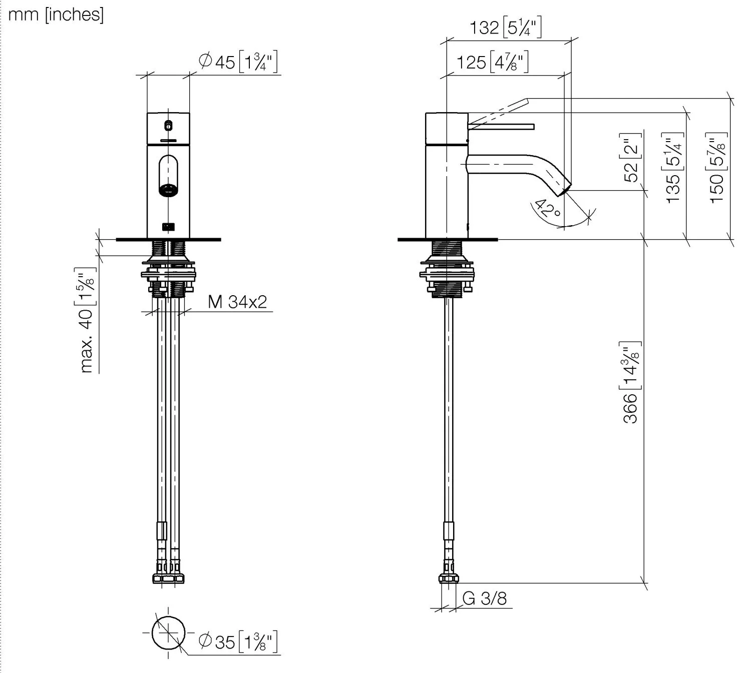 Dornbracht META SLIM Waschtisch-Einhandbatterie ohne Ablaufgarnitur Dark Platinum gebürstet 33526662 Dornbracht META SLIM Waschtisch-Einhandbatterie ohne Ablaufgarnitur Dark Platinum gebürstet 33526662