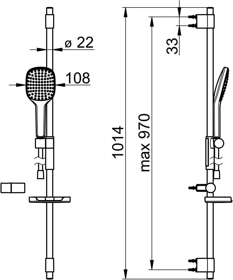 HansaACTIVEJET Style Wandstangen-Brausenset 8437 Chrom