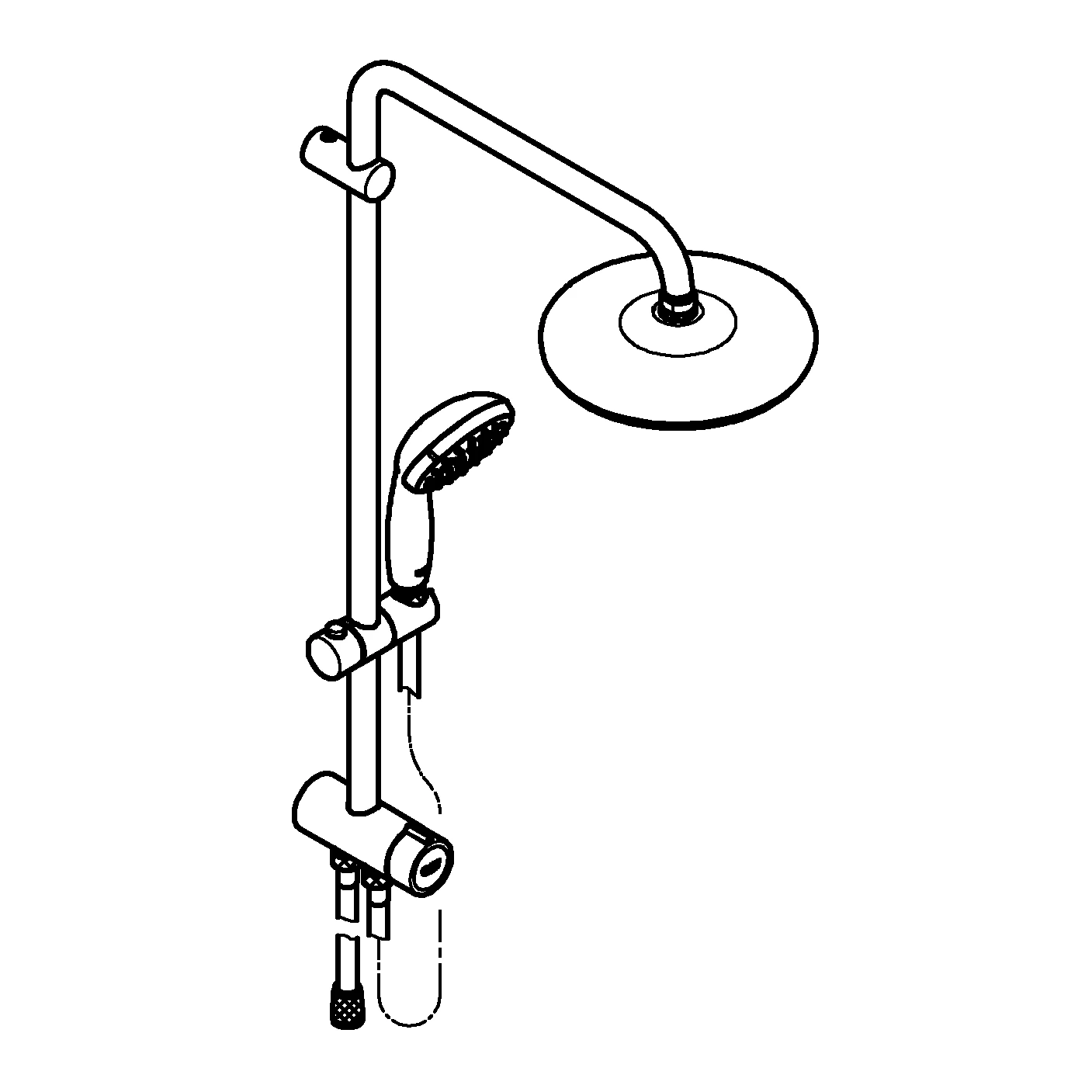 Duschsystem Tempesta System 210 26381_1, mit Umstellung, Wandmontage, chrom