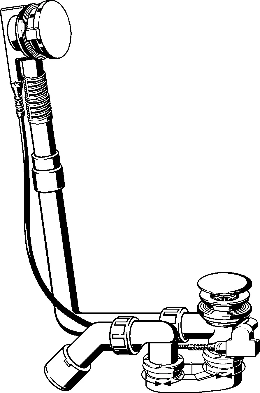 Viega Ab- und Überlaufgarnitur Modell 6162.45 „Multiplex“ für Standardwannen (Ablauf am Fußende) Viega Ab- und Überlaufgarnitur Modell 6162.45 „Multiplex“ für Standardwannen (Ablauf am Fußende)