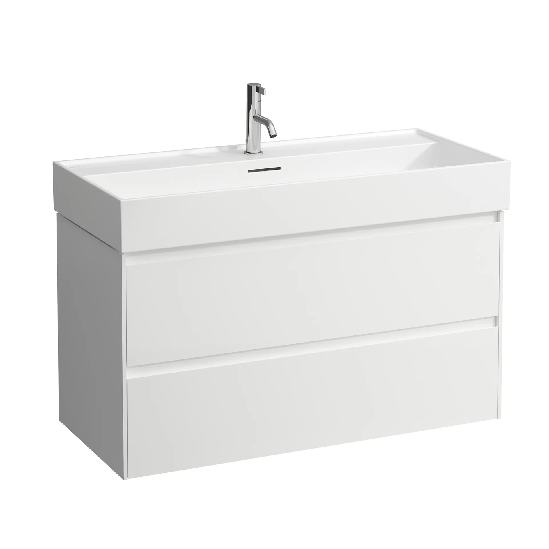 Laufen Waschtischunterbau LANI 442x984x515 mit 2 Schubladen, weiß matt Laufen Waschtischunterbau LANI 442x984x515 mit 2 Schubladen, weiß matt