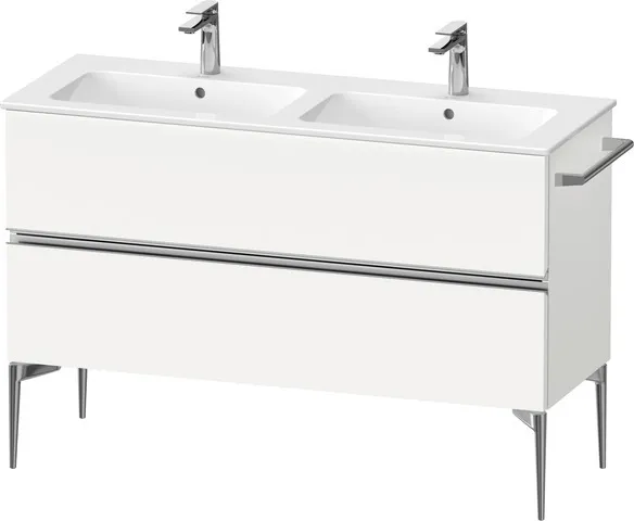 Duravit Waschtischunterschrank „Sivida“ 128 × 59,1 × 47,7 cm Front- & Korpusfarbe: Weiß Matt / Grifffarbe: Chrom / Größe: 128 × 47,7 × 59,1 cm Duravit Waschtischunterschrank „Sivida“ 128 × 59,1 × 47,7 cm Front- & Korpusfarbe: Weiß Matt / Grifffarbe: Chrom / Größe: 128 × 47,7 × 59,1 cm