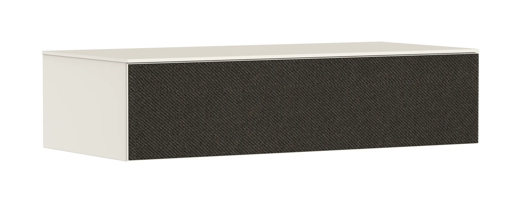 Hansgrohe Xevolos E Sideboard Sandbeige Matt, 1180x550 mm, 1 Schubkasten, Textilfront Dunkelgrau, griff- und fingerabdruckfrei, PushOpen & SoftClose, Wandmontage, vormontiert Hansgrohe Xevolos E Sideboard Sandbeige Matt, 1180x550 mm, 1 Schubkasten, Textilfront Dunkelgrau, griff- und fingerabdruckfrei, PushOpen & SoftClose, Wandmontage, vormontiert