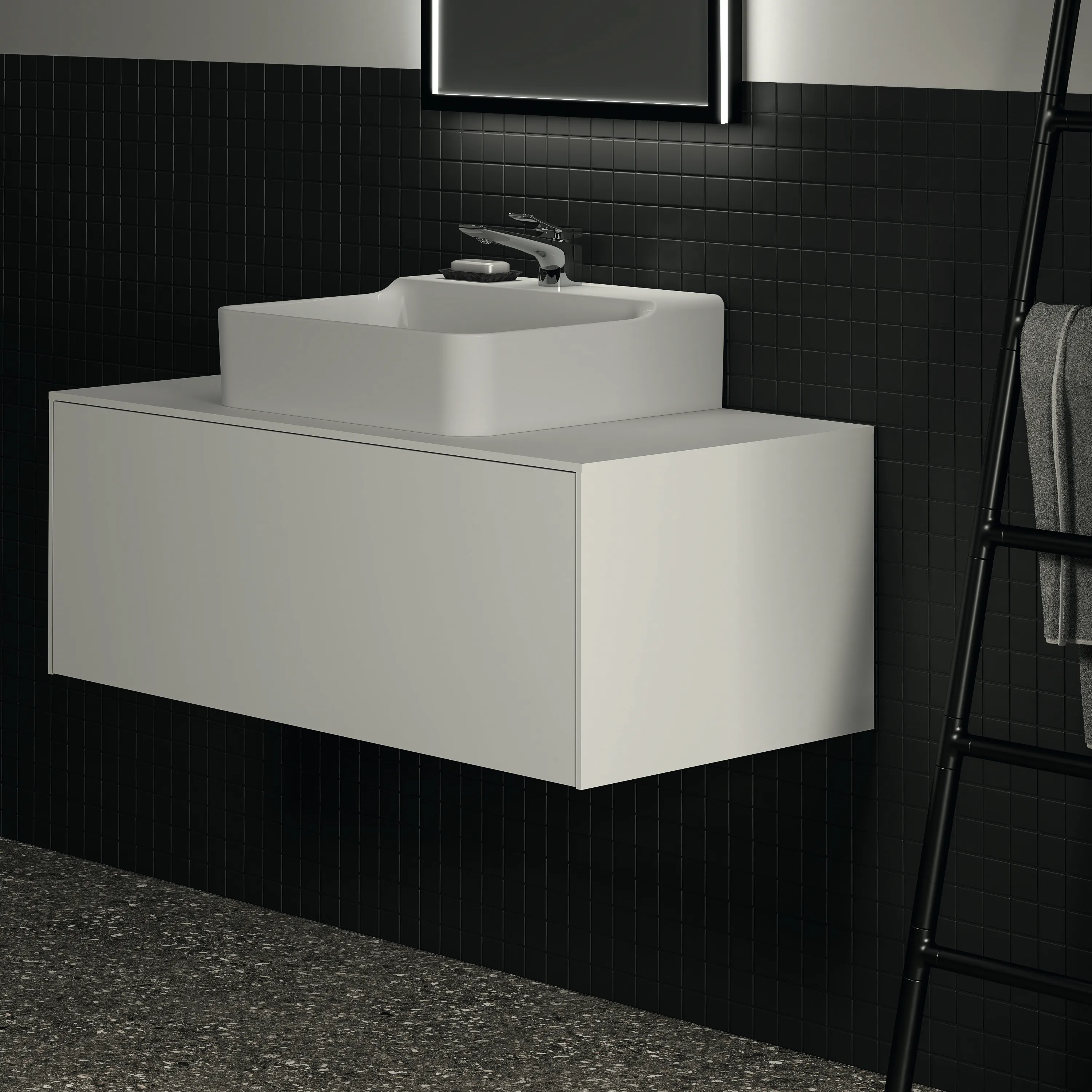 Ideal Standard Waschtischunterschrank „Conca“ 100,2 × 37 × 50,5 cm Weiß matt lackiert Ideal Standard Waschtischunterschrank „Conca“ 100,2 × 37 × 50,5 cm Weiß matt lackiert