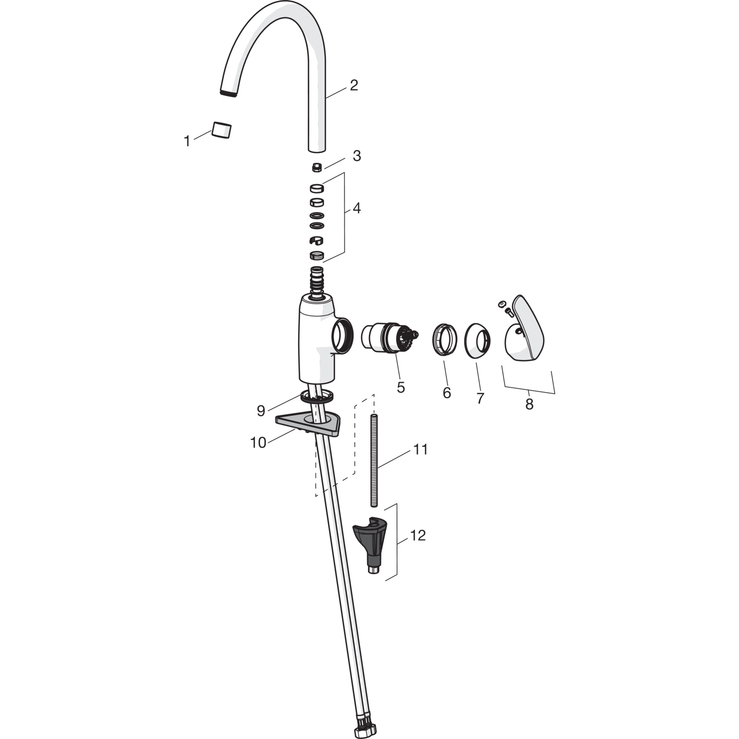HA Einhebelmischer Küchenarmatur HANSAPINTO 4513 Ausladung 213 mm DN15 Chrom