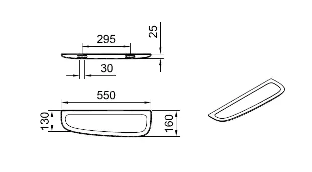 Plural Ablage Breite 55 cm asymmetrisch rechts Eiche Dunkel Echtholz Plural Ablage Breite 55 cm asymmetrisch rechts Eiche Dunkel Echtholz