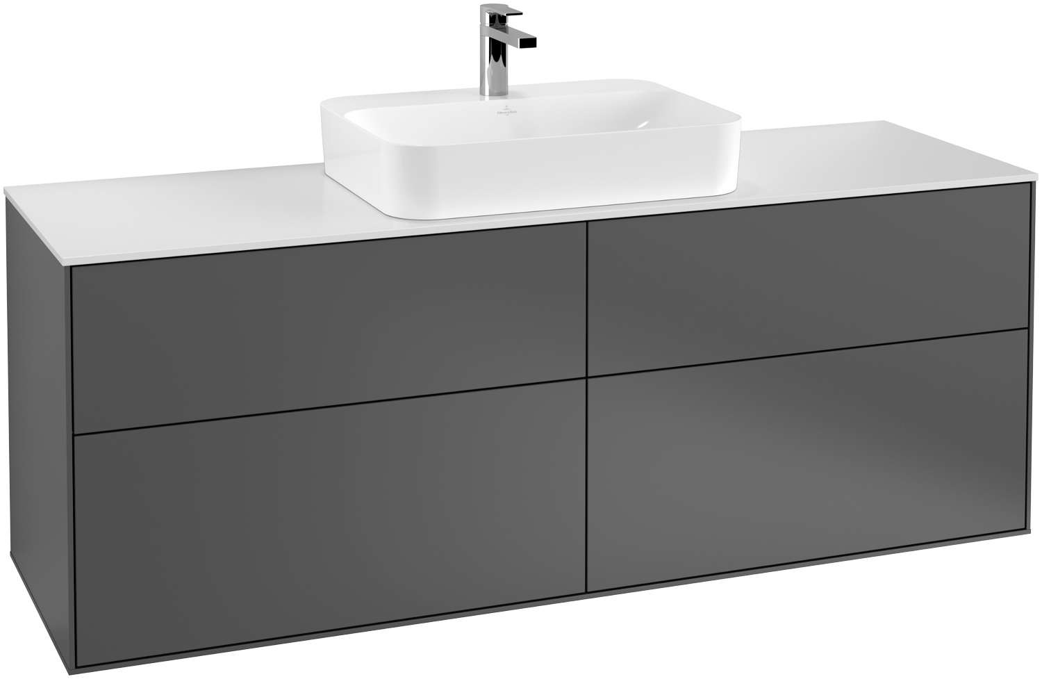 Villeroy & Boch Waschtischunterschrank „Finion“ für Schrankwaschtisch 160 × 60,3 × 50,1 cm 4 Schubladen, für Waschtischposition mittig