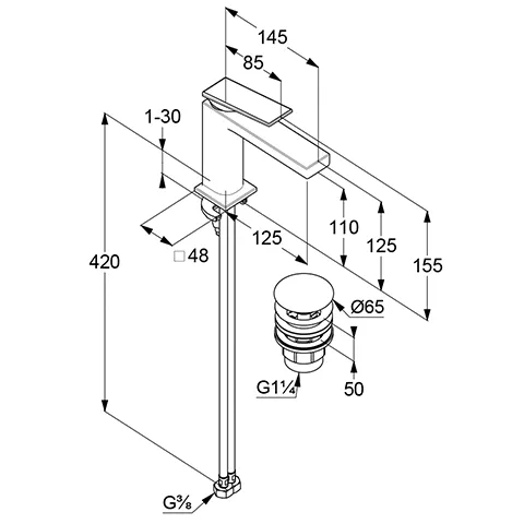 Kludi DECUS Waschtisch-EHM 110 Brushed Gold Kludi DECUS Waschtisch-EHM 110 Brushed Gold