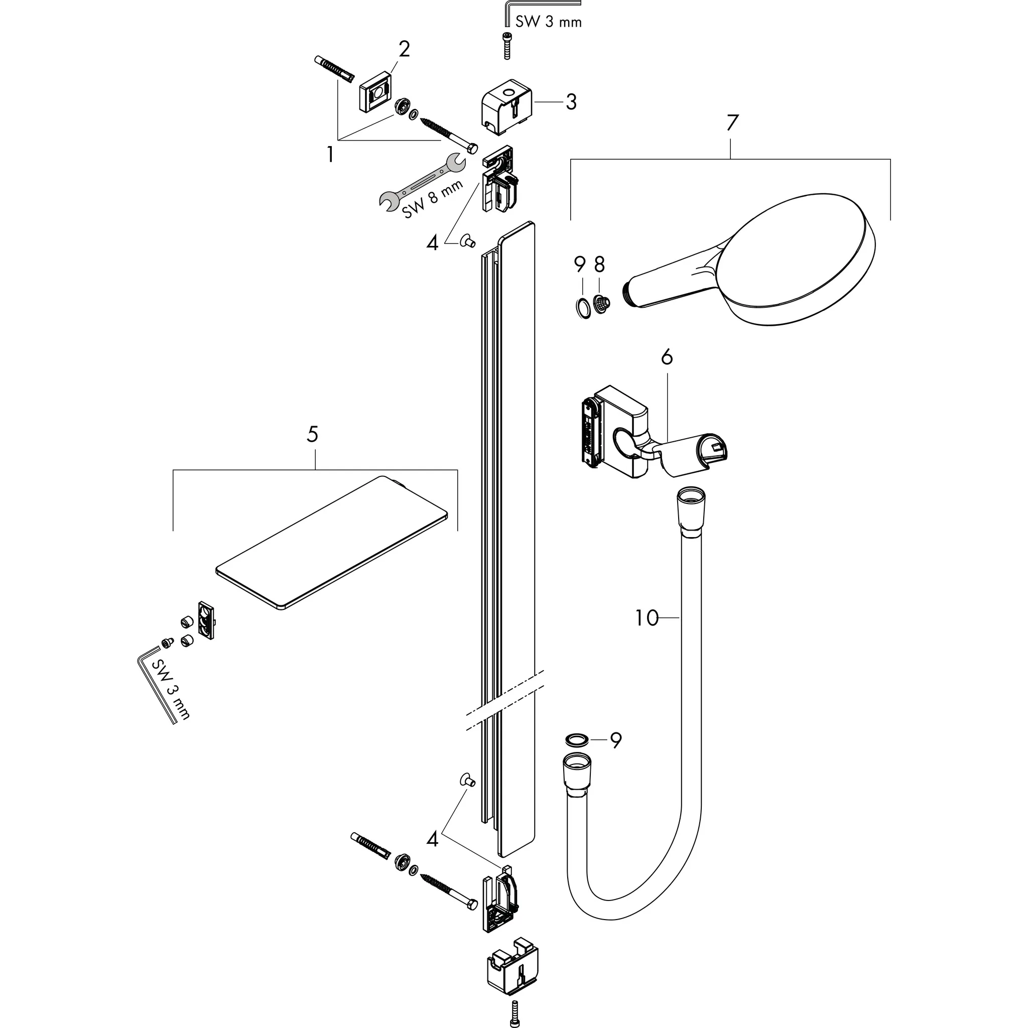 Brausenset Rainfinity 130 3jet EcoSmart 9 l/min U'E 900 chr.Seifensch. Brausenset Rainfinity 130 3jet EcoSmart 9 l/min U'E 900 chr.Seifensch.