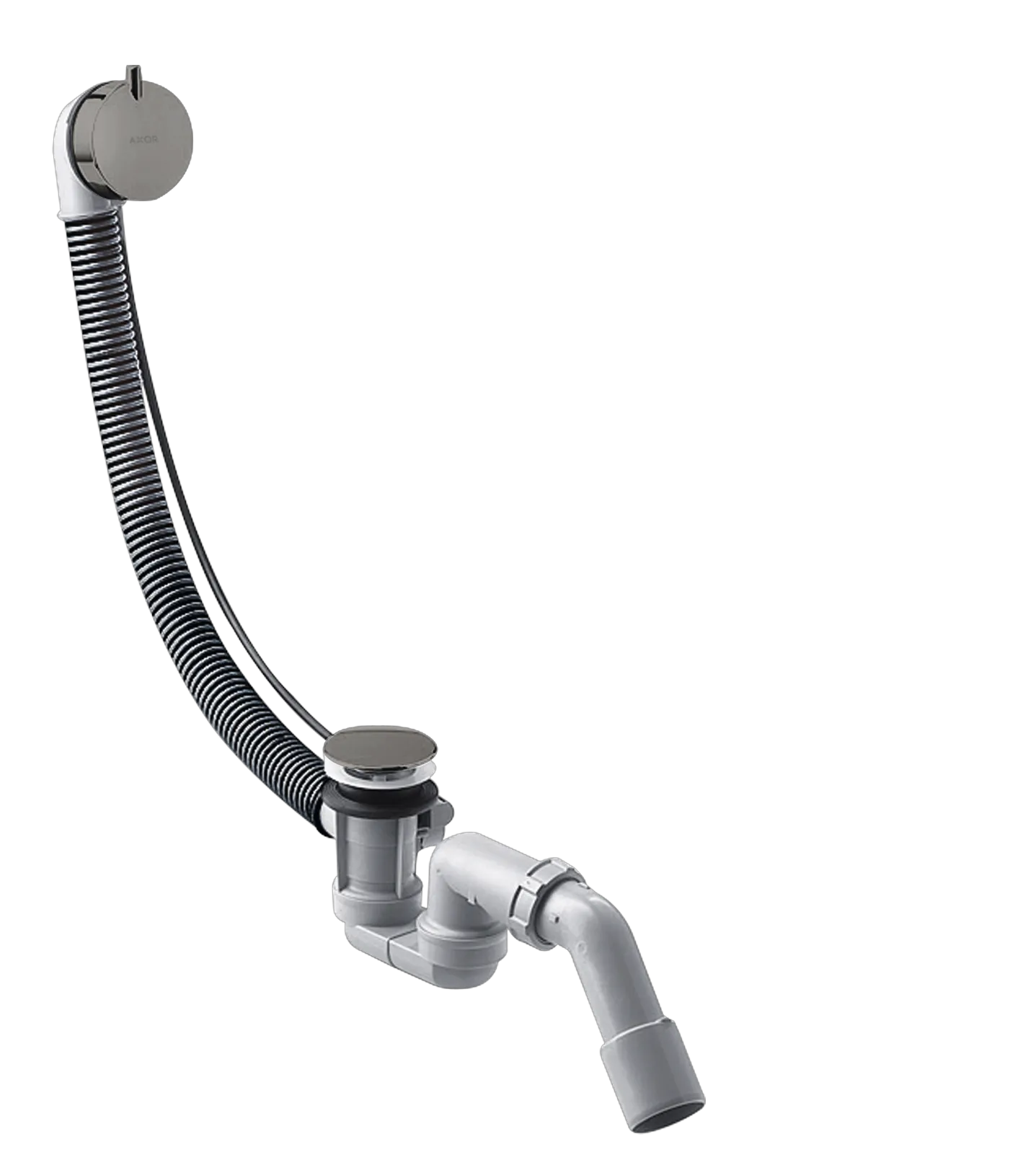 Hansgrohe AXOR Ab- und Überlaufgarnitur Flexaplus S Komplettset PBC Normalwannen, Polished Black Chrome