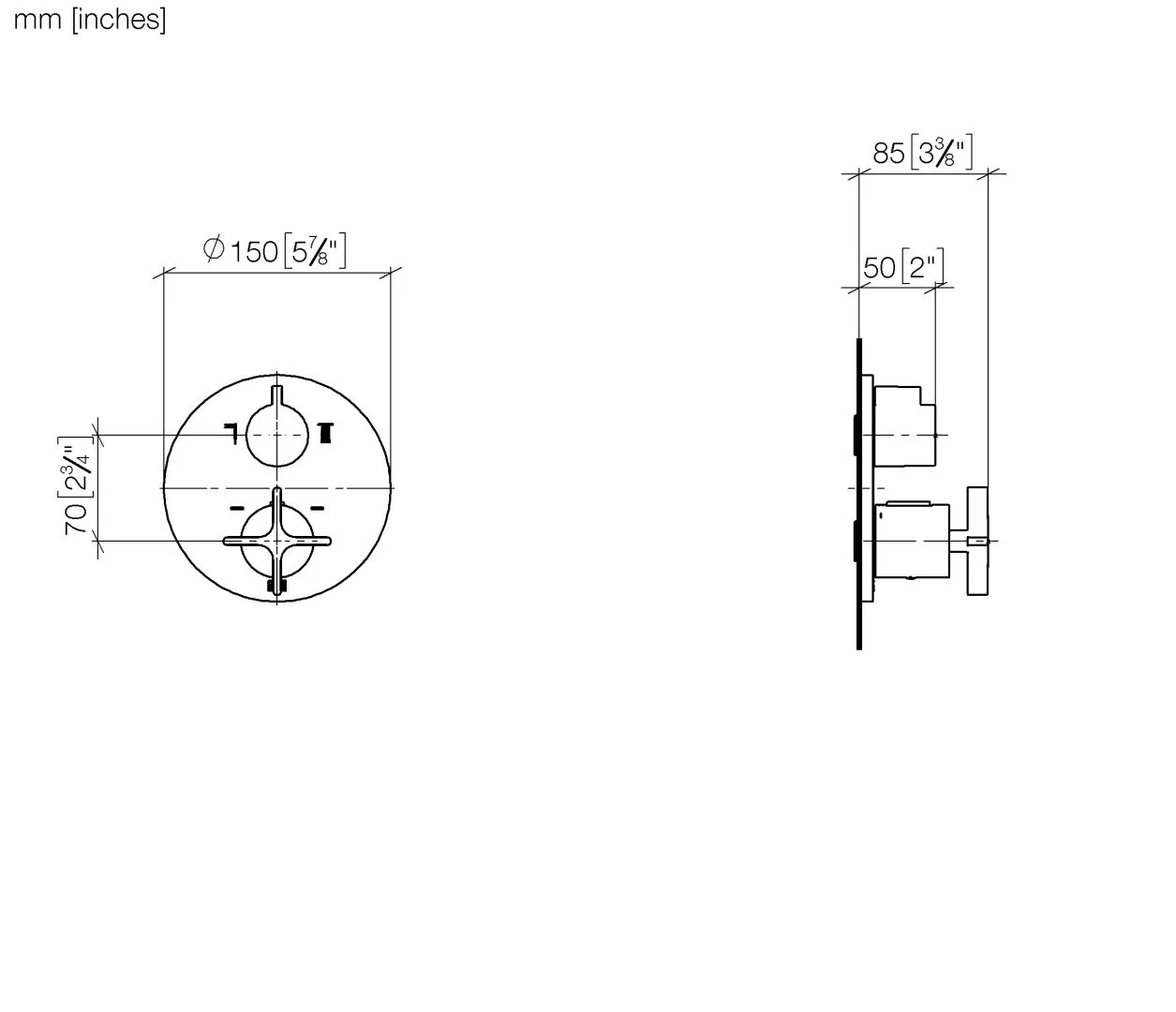 UP-Thermostat mit Zweiwege-Mengenregulierung VAIA Chrom 36426809