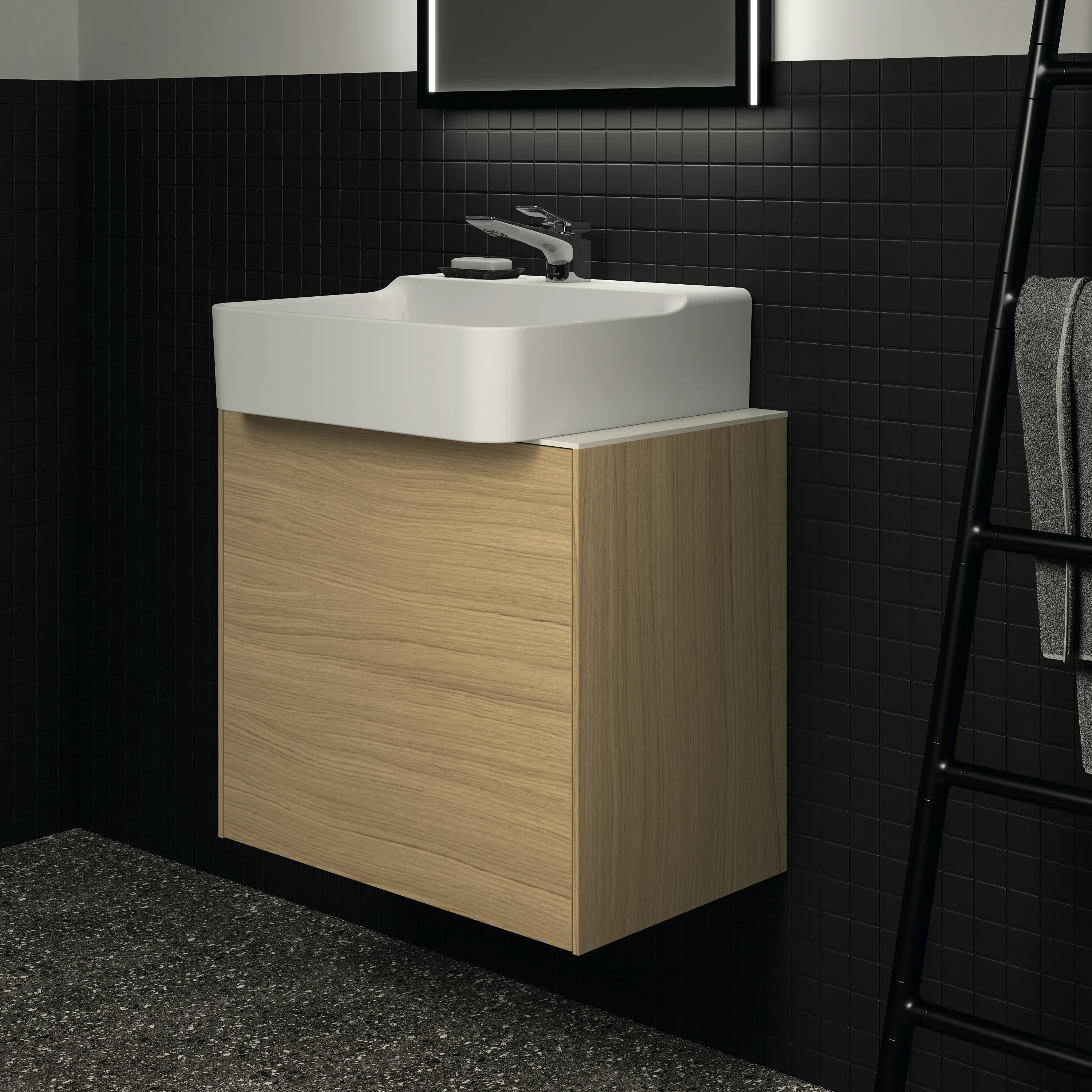 Ideal Standard Waschtischunterschrank „Conca“ 60 × 54 × 37,3 cm Eiche hell Furnier Ideal Standard Waschtischunterschrank „Conca“ 60 × 54 × 37,3 cm Eiche hell Furnier