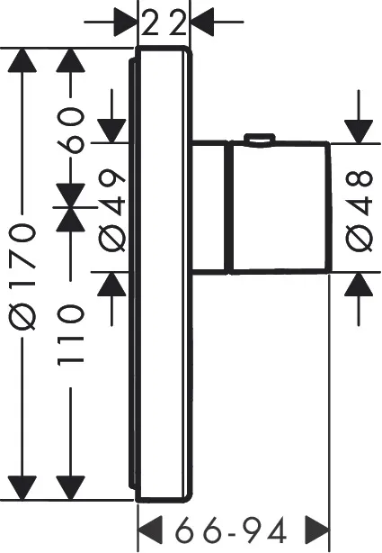 Thermostat UP Axor ShowerSelect Highflow FS 1 Verbraucher rund chrom Thermostat UP Axor ShowerSelect Highflow FS 1 Verbraucher rund chrom