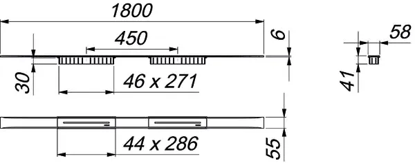 Duschrinne CeraFloor Select Duo Edelstahl poliert, 1800 mm Duschrinne CeraFloor Select Duo Edelstahl poliert, 1800 mm