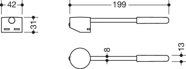 Bedienhebel, AQ 800 K, plvb m. farb. Griff lang schw tiefmatt/swm Bedienhebel, AQ 800 K, plvb m. farb. Griff lang schw tiefmatt/swm