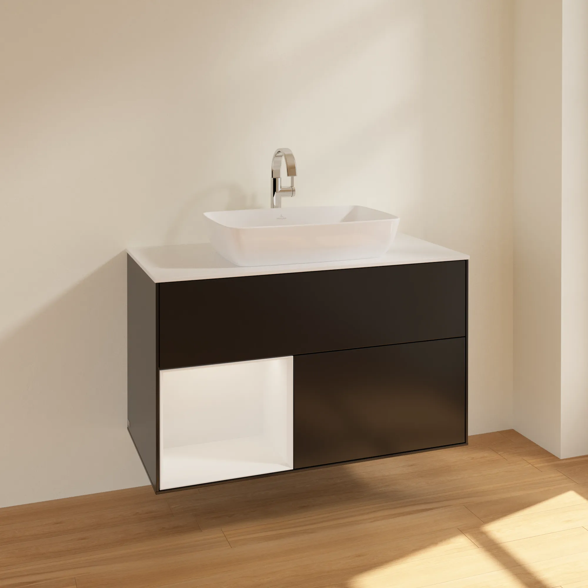 Villeroy & Boch Waschbeckenunterschrank Finion F77, 1000 x 603 x 501 mm, mit Beleuchtung, 2 Auszüge Villeroy & Boch Waschbeckenunterschrank Finion F77, 1000 x 603 x 501 mm, mit Beleuchtung, 2 Auszüge