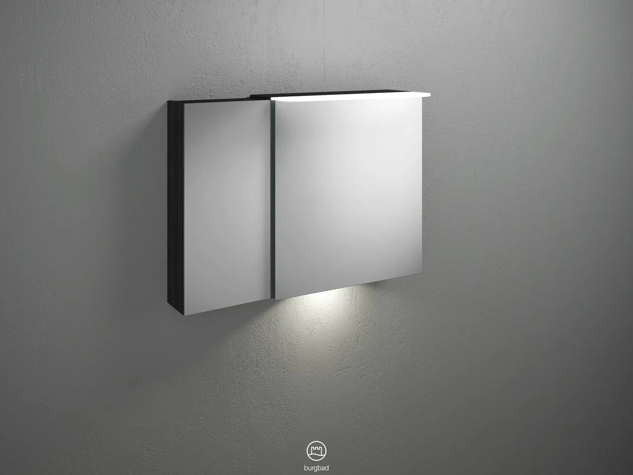 Burgbad Spiegelschrank Badu SFUB090, 310x900x665 mm, LED-Aufsatzleuchte 4200 K, Schalter-Steckdosenelement, Glaseinlegeböden Burgbad Spiegelschrank Badu SFUB090, 310x900x665 mm, LED-Aufsatzleuchte 4200 K, Schalter-Steckdosenelement, Glaseinlegeböden