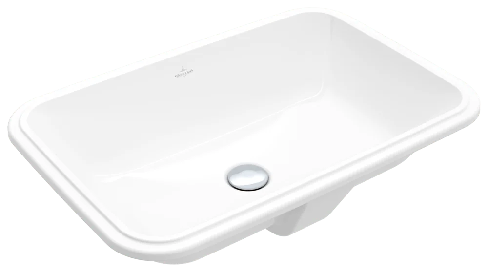 Villeroy & Boch Architectura Unterbauwaschbecken 5A7760, 570x370mm, Rechteck, ohne Hahnlochbank, mit Überlauf, Weiß Alpin CeramicPlus