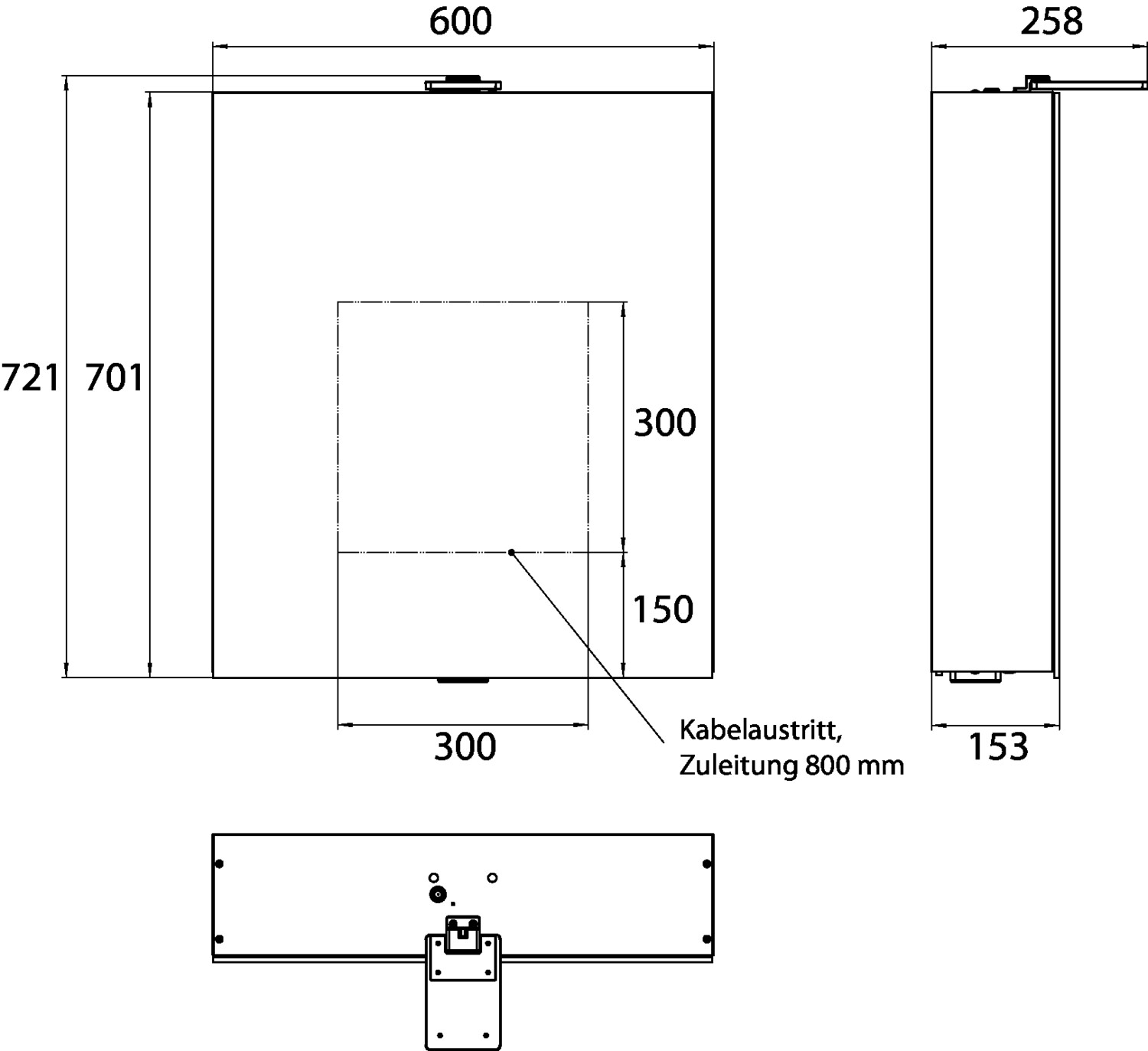 Lichtspiegelschrank pure II LED-Leuchte, Aufputz, mit Waschtischbeleuchtung, 1 Tür, 600mm