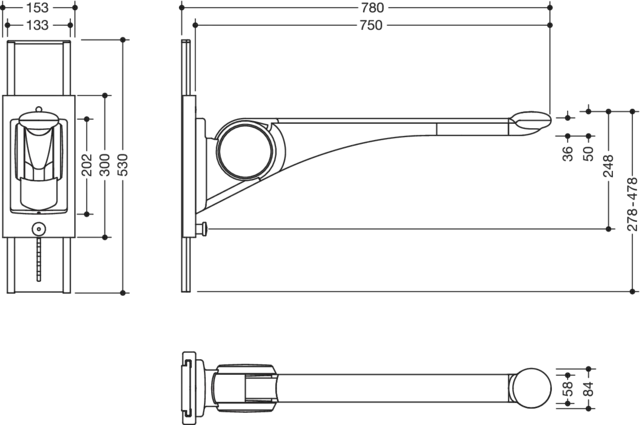 HEWI Stützklappgriff „Serie 802 LifeSystem“ HEWI Stützklappgriff „Serie 802 LifeSystem“