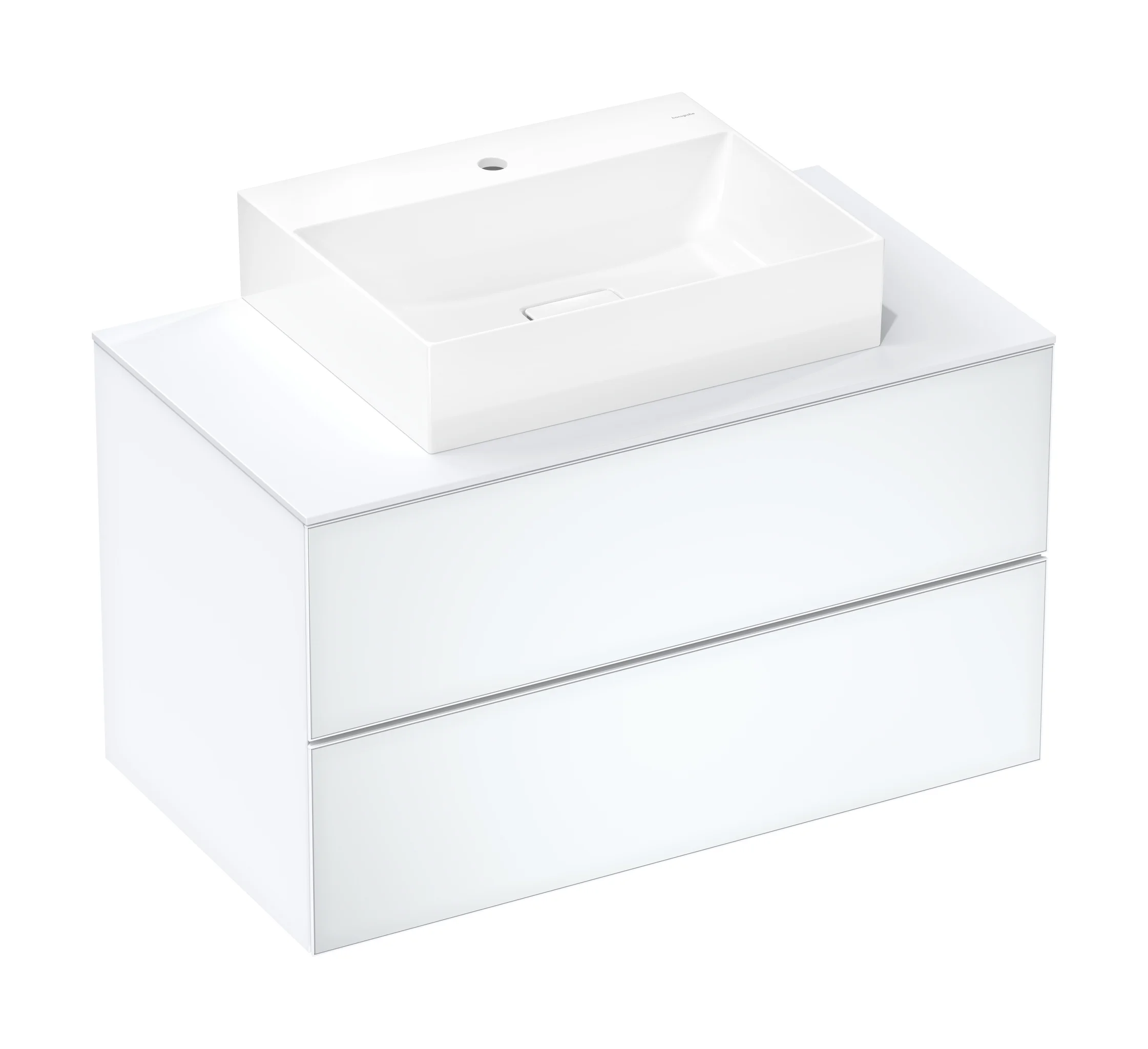 Hansgrohe Xevolos E Aufsatzwaschtisch, Keramik, 600x480 mm, glänzend, SmartClean, geschliffen, ohne Überlauf