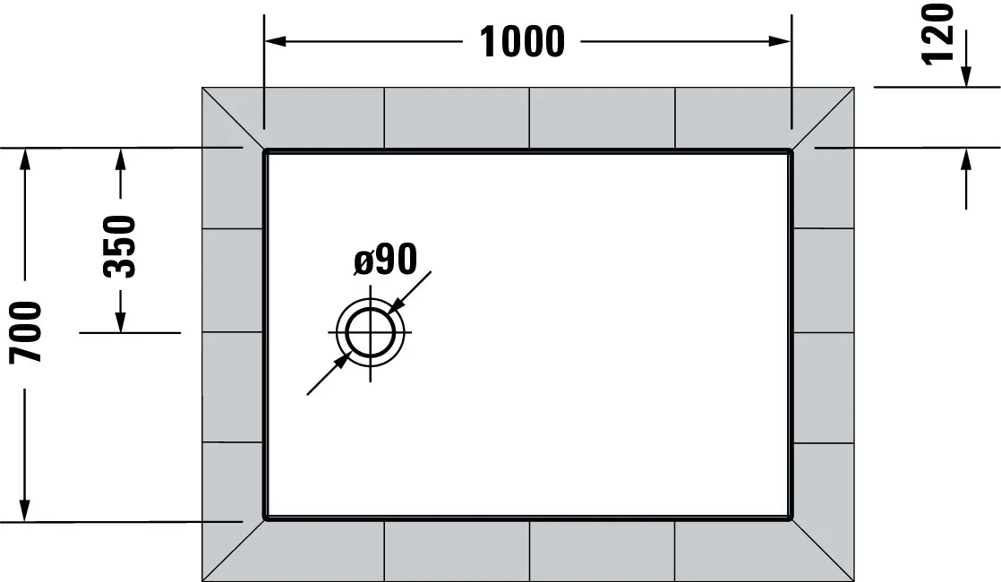 Duravit rechteck Duschwanne „Tempano“ 100 × 70 cm