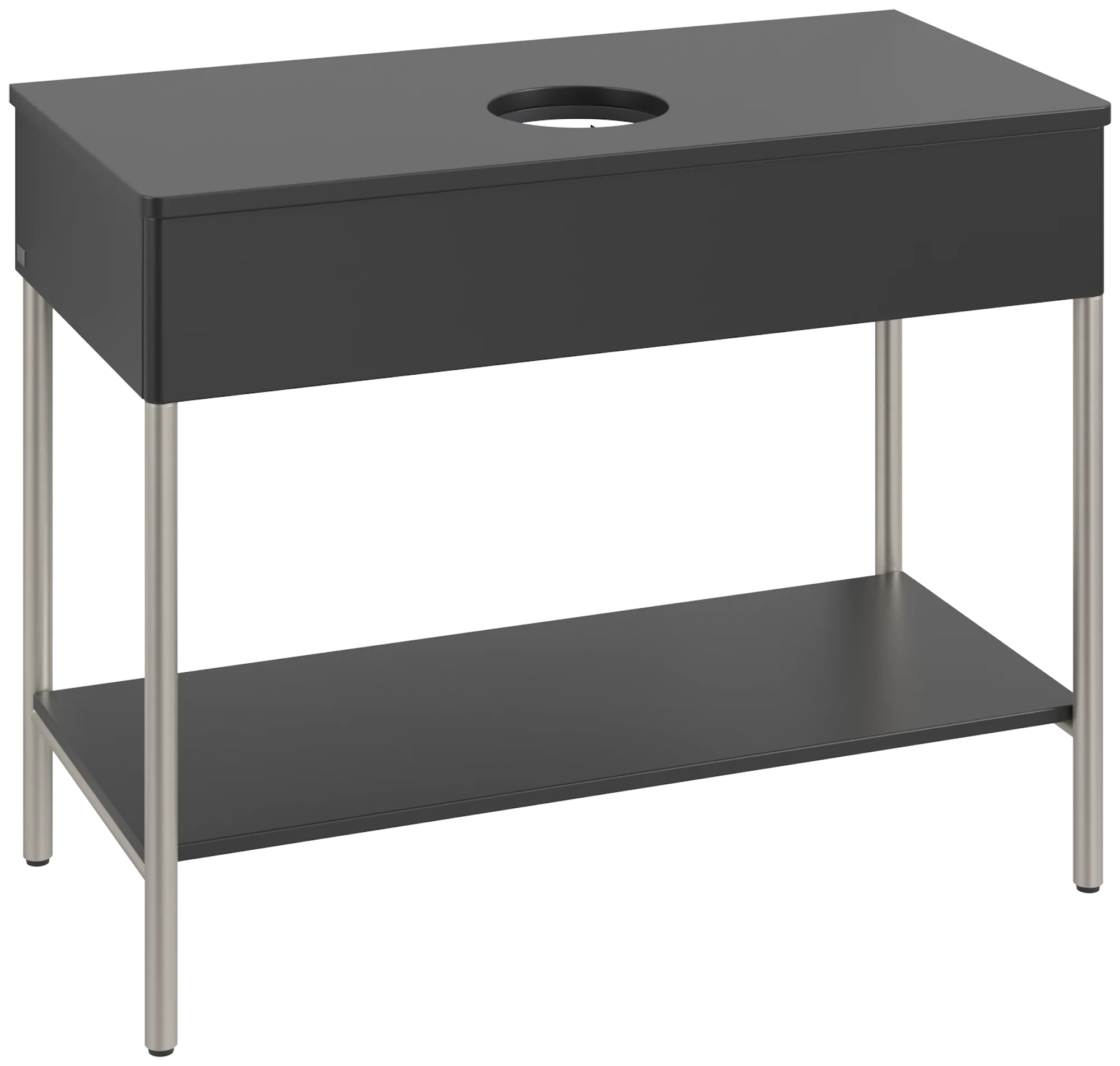 Villeroy & Boch Waschbeckenunterschrank Artis L64010, 1000x782x500mm, Black Matt Lacquer, mit Metallgestell und Beleuchtung Villeroy & Boch Waschbeckenunterschrank Artis L64010, 1000x782x500mm, Black Matt Lacquer, mit Metallgestell und Beleuchtung