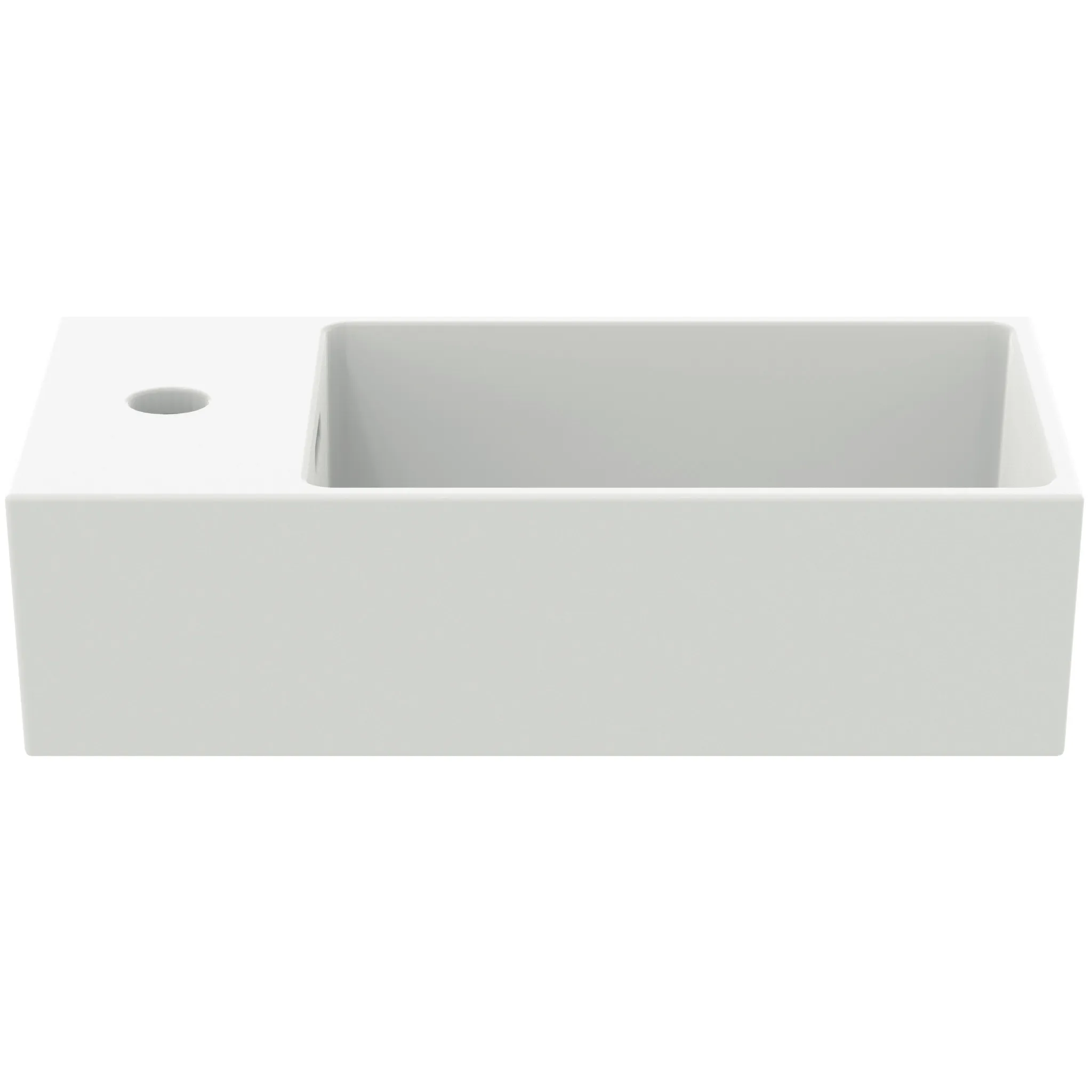 Waschbecken „Extra“ 45 × 25 × 15 cm, Hahnlochposition links in Seidenweiß Waschbecken „Extra“ 45 × 25 × 15 cm, Hahnlochposition links in Seidenweiß