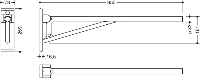 HEWI Stützklappgriff „System 900“ HEWI Stützklappgriff „System 900“