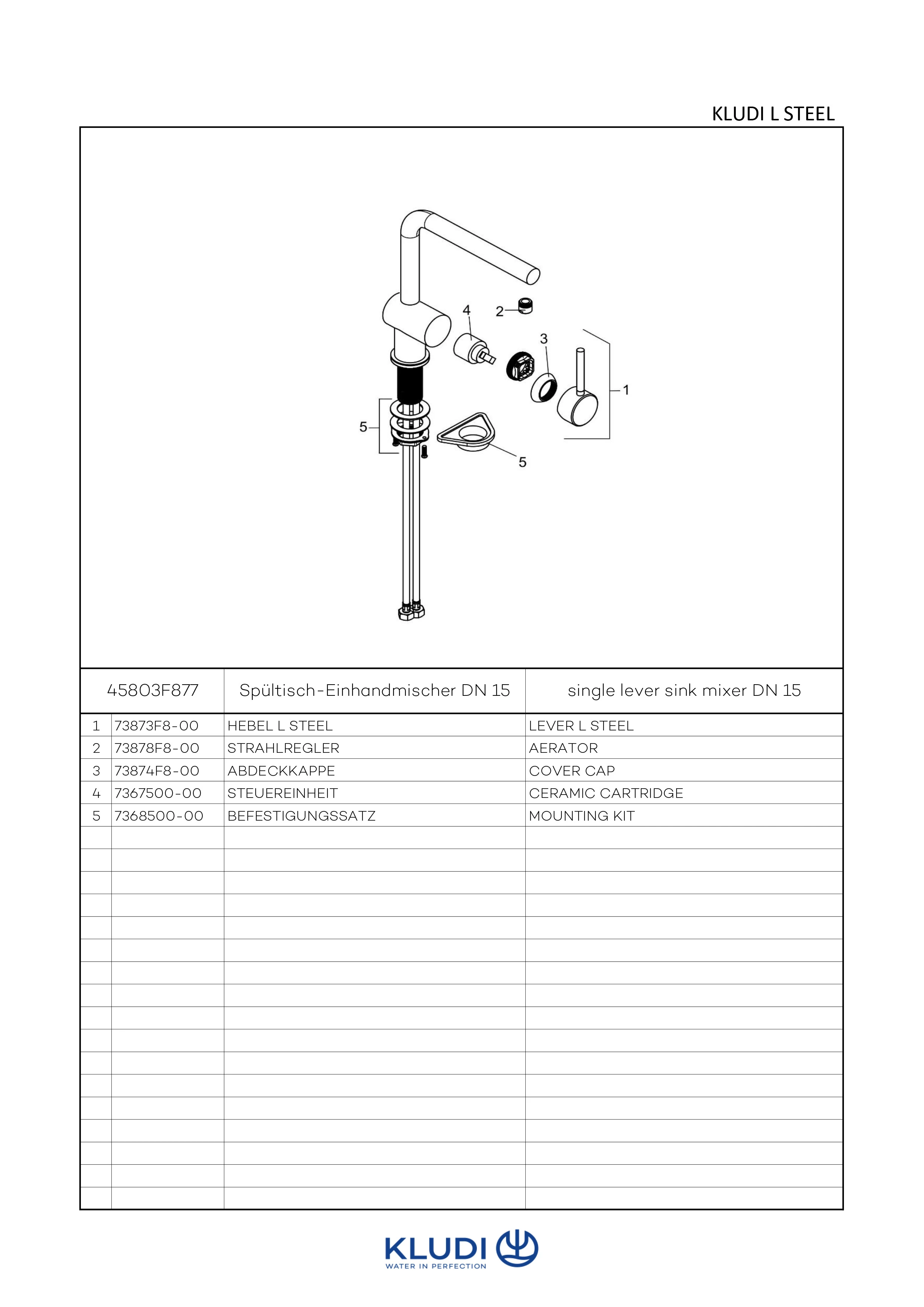 L STEEL SpültischEinhandmischer Edelstahl gebürstet L STEEL SpültischEinhandmischer Edelstahl gebürstet