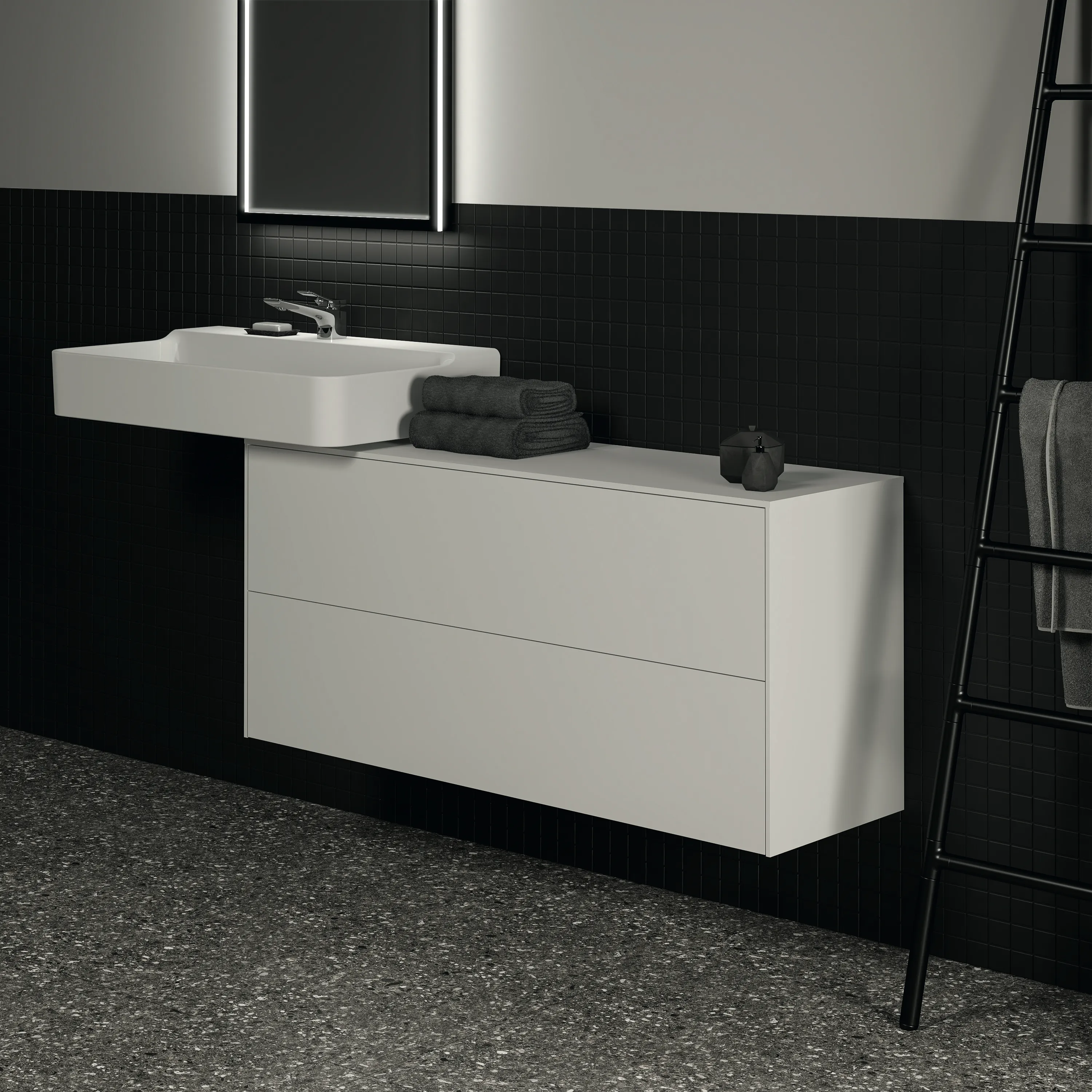 Ideal Standard Waschtischunterschrank Conca, 2 Auszüge, Weiß Ideal Standard Waschtischunterschrank Conca, 2 Auszüge, Weiß