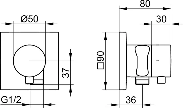 IXMO 3-Wege Ab- u. Umstellventil UP IXMO Comfort, eckig Messing gebürstet IXMO 3-Wege Ab- u. Umstellventil UP IXMO Comfort, eckig Messing gebürstet