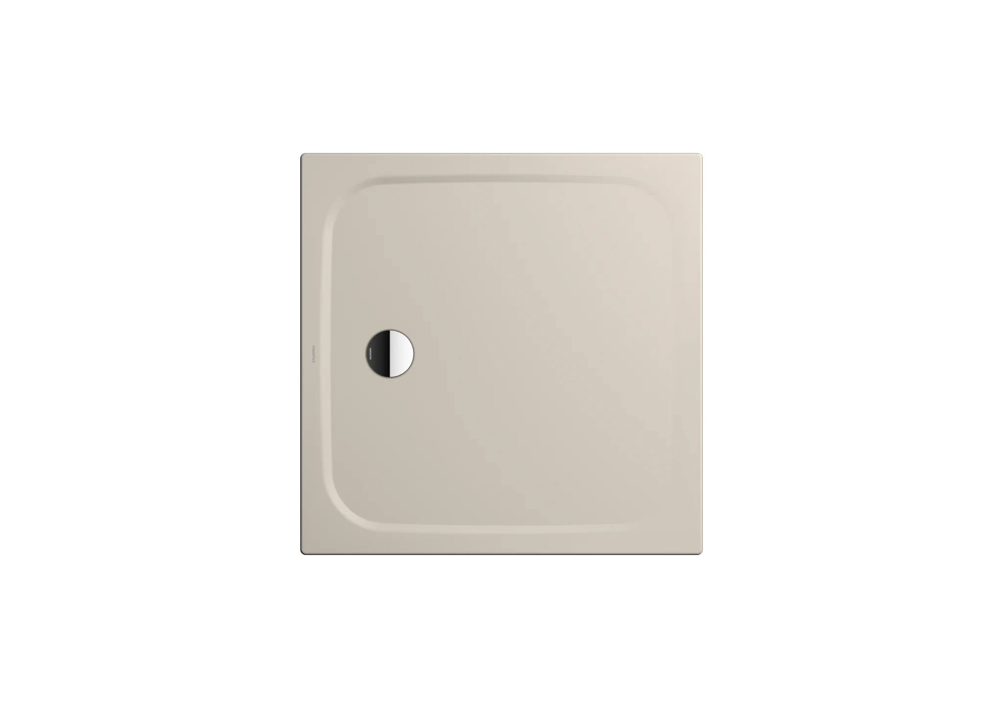 Kaldewei CAYONOPLAN Duschfläche, quadratisch, 800x800 mm, 18 mm tief, warm grey 10, seitlicher Ablauf, bodeneben einbaubar