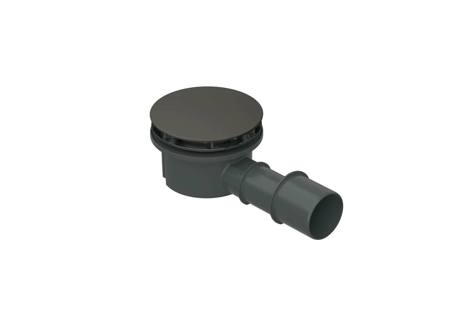 Bette Ablaufgarnitur BetteCompact+ graphite Antirutsch Pro - seitlich, 0,5 l/s, Ab- und Überlauf, 225x115x85 mm