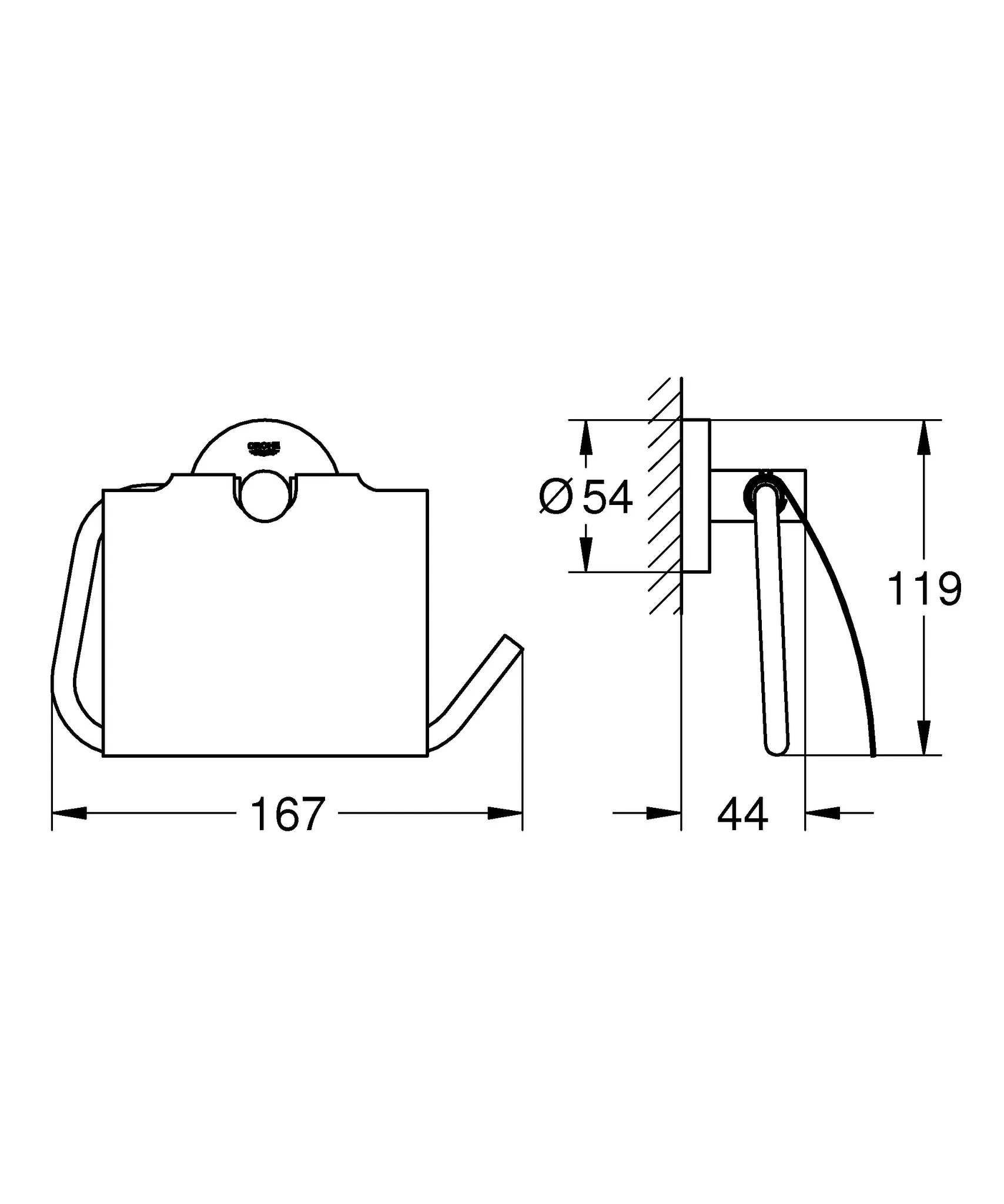 WC-Papierhalter Essentials 40367_1, mit Deckel, chrom WC-Papierhalter Essentials 40367_1, mit Deckel, chrom