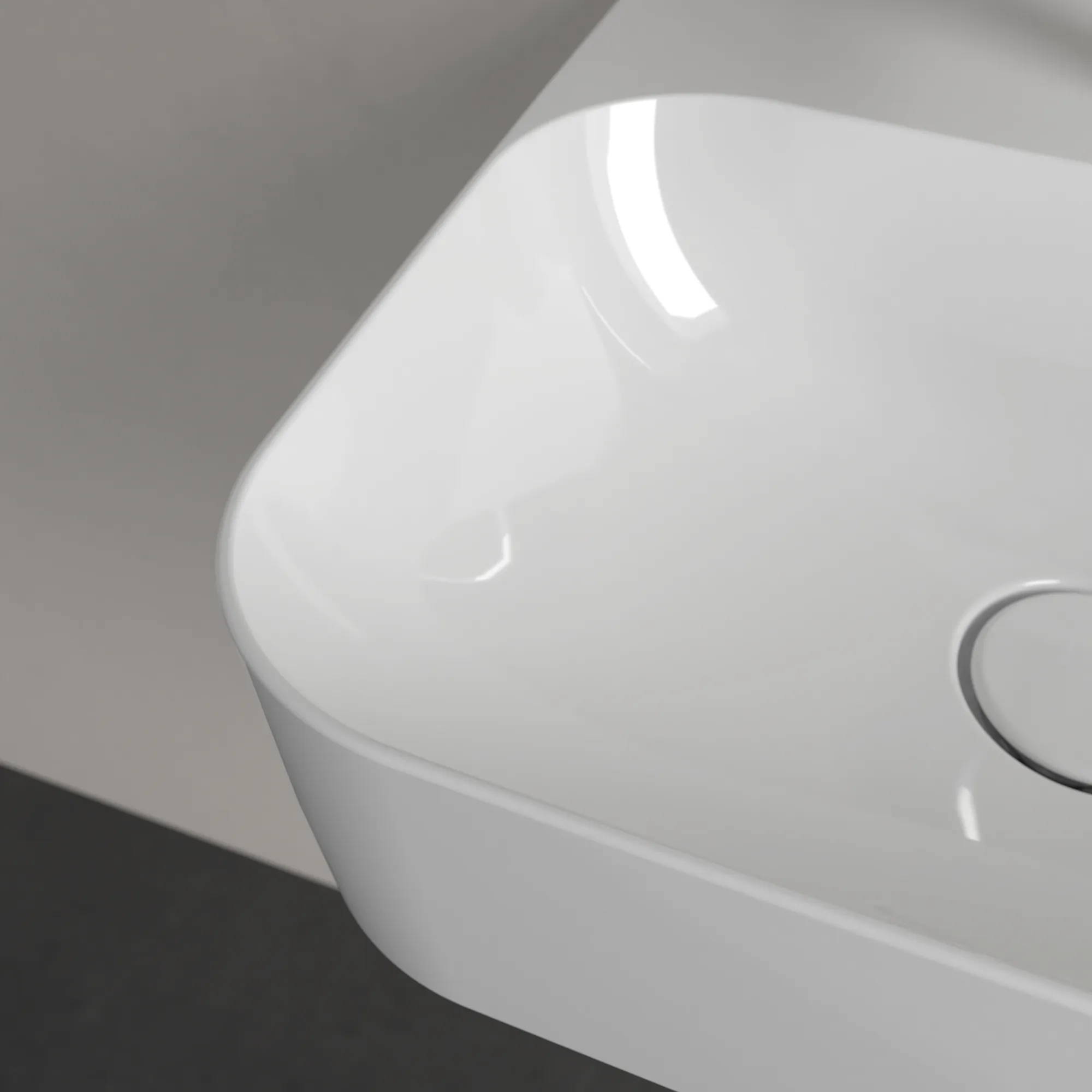 Villeroy & Boch Handwaschbecken aus TitanCeram „Finion“ 430 × 390 × 140 mm, mit Hahnlochbohrung, Hahnlochposition mittig in Weiß Alpin, mit CeramicPlus Villeroy & Boch Handwaschbecken aus TitanCeram „Finion“ 430 × 390 × 140 mm, mit Hahnlochbohrung, Hahnlochposition mittig in Weiß Alpin, mit CeramicPlus