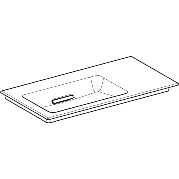 Schrankwaschtisch mit Ablagefläche „One“ mit horizontalem Ablauf 90 × 48 cm in weiß alpin mit KeraTect® Schrankwaschtisch mit Ablagefläche „One“ mit horizontalem Ablauf 90 × 48 cm in weiß alpin mit KeraTect®