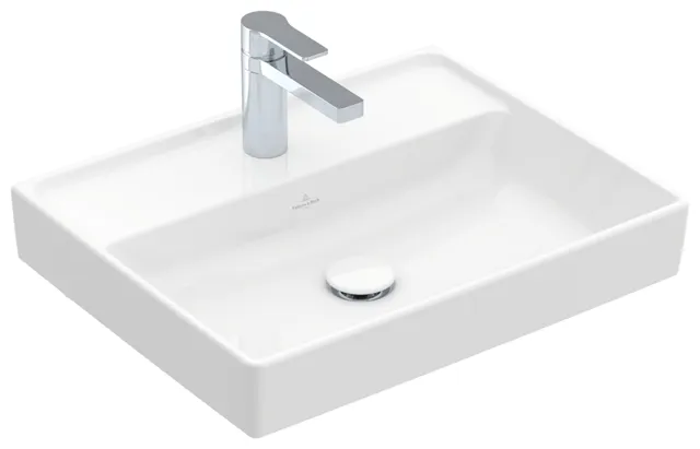 Villeroy & Boch Wandwaschtisch aus TitanCeram „Collaro“ 550 × 440 × 160 mm, mit Hahnlochbohrung, Hahnlochposition mittig in Weiß Alpin Villeroy & Boch Wandwaschtisch aus TitanCeram „Collaro“ 550 × 440 × 160 mm, mit Hahnlochbohrung, Hahnlochposition mittig in Weiß Alpin