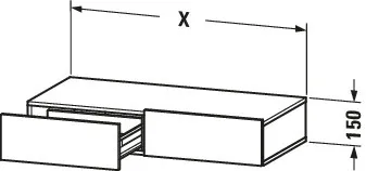 Duravit Schubkastenablage „DuraStyle“ in 120 × 18,2 × 44 cm