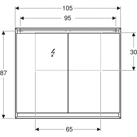Geberit Spiegelschrank „ONE“ in weiß / Aluminium pulverbeschichtet Geberit Spiegelschrank „ONE“ in weiß / Aluminium pulverbeschichtet
