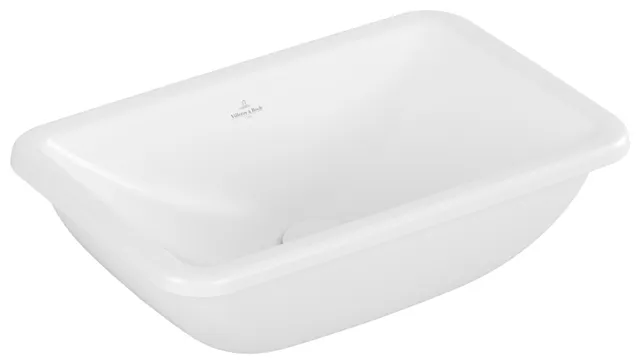 Villeroy & Boch Unterbauwaschtisch aus TitanCeram „Loop & Friends“ 510 × 340 × 185 mm, ohne Hahnlochbohrung in Stone White Villeroy & Boch Unterbauwaschtisch aus TitanCeram „Loop & Friends“ 510 × 340 × 185 mm, ohne Hahnlochbohrung in Stone White