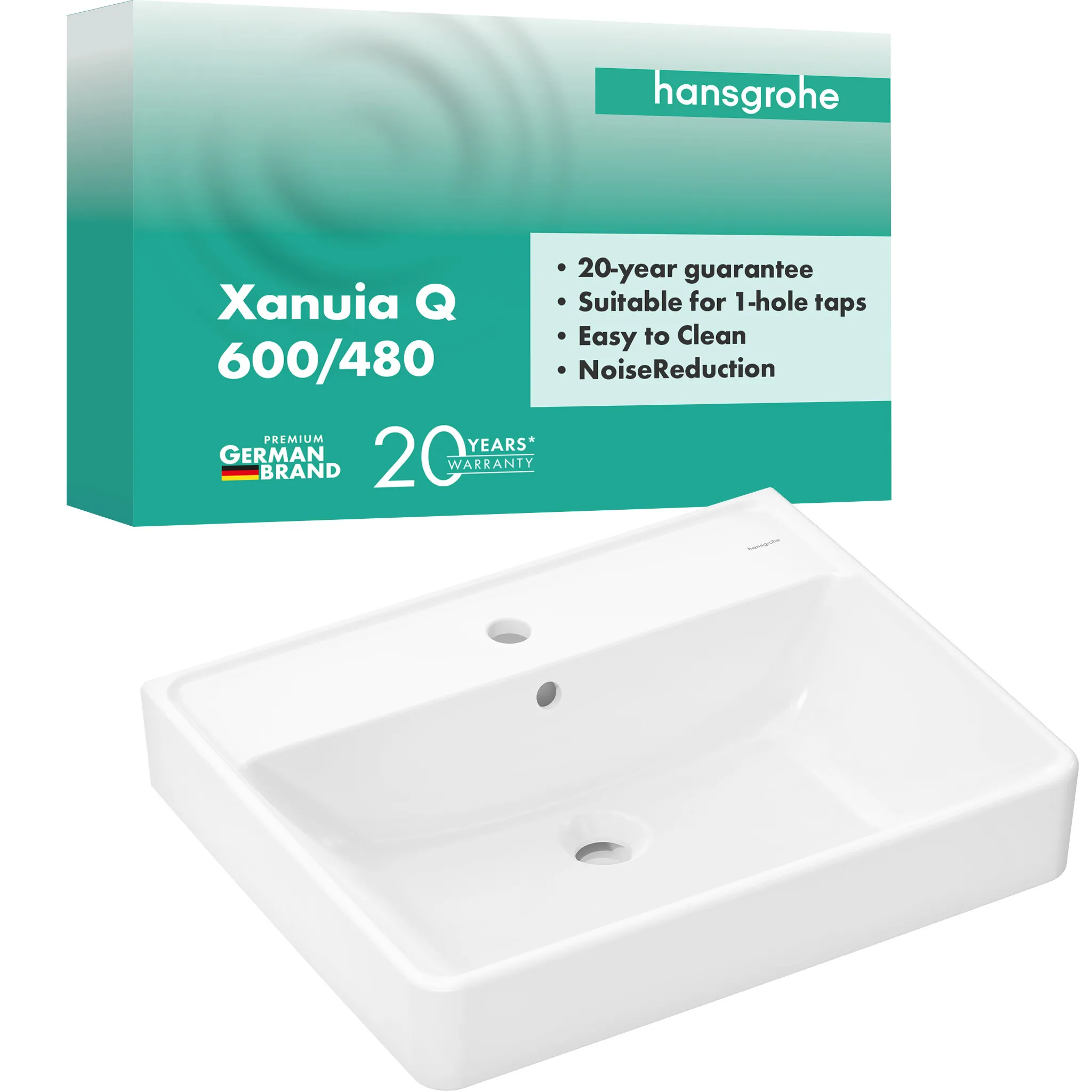 Waschbecken „Xanuia Q“, Hahnlochposition mittig