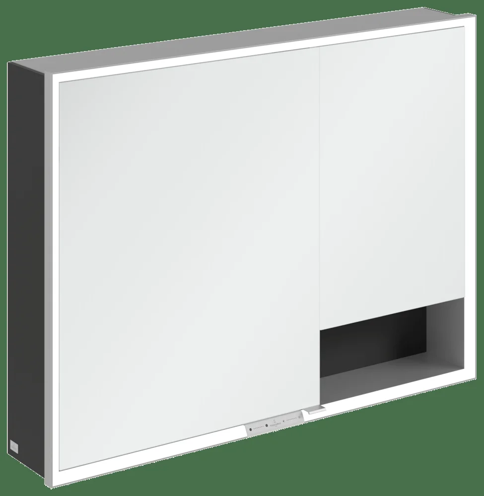 Villeroy & Boch Aufputz-Spiegelschrank My View+ A48110, 1000x750x168mm, Volcano Black