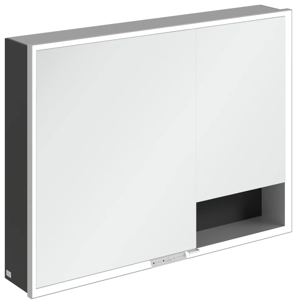 Villeroy & Boch Aufputz-Spiegelschrank My View+ A48110, 1000x750x168mm, Volcano Black