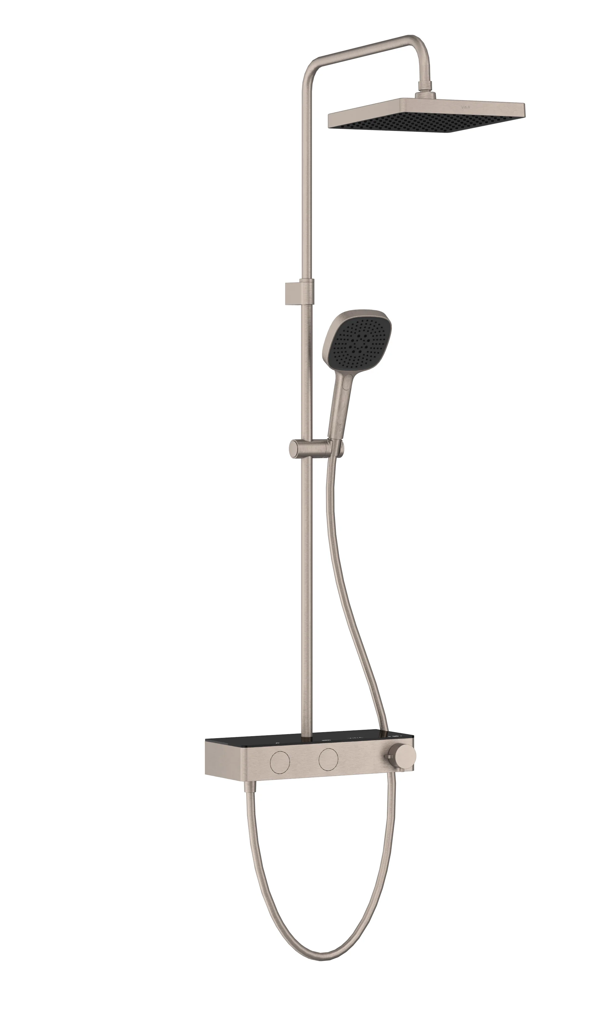 Core Square Thermostat-Duschsystem mit Kopf- und Handbrause Wandmontage Nickel gebürstet Core Square Thermostat-Duschsystem mit Kopf- und Handbrause Wandmontage Nickel gebürstet