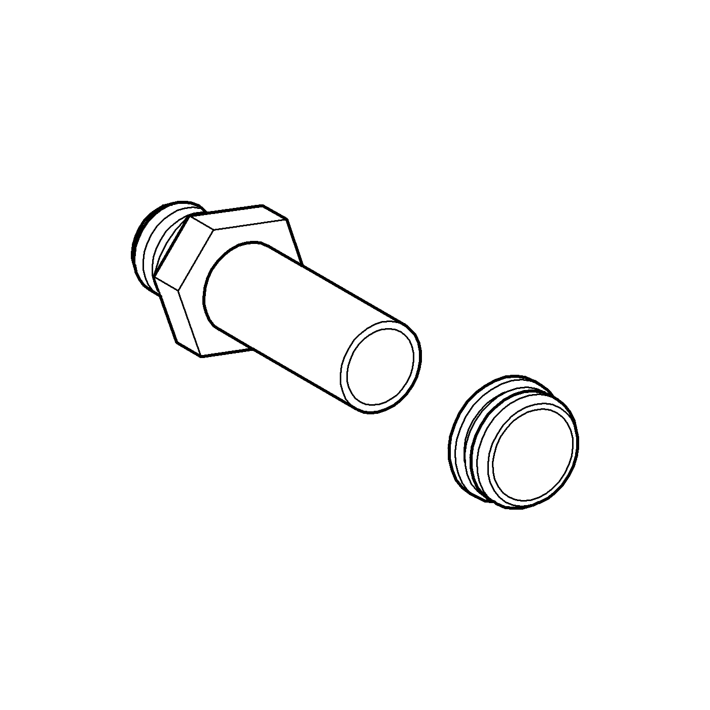 Einlaufgarnitur 37044, DN 15, für Urinalbecken mit Eingang von hinten, Verbinder Ø 33,5 - 38 mm