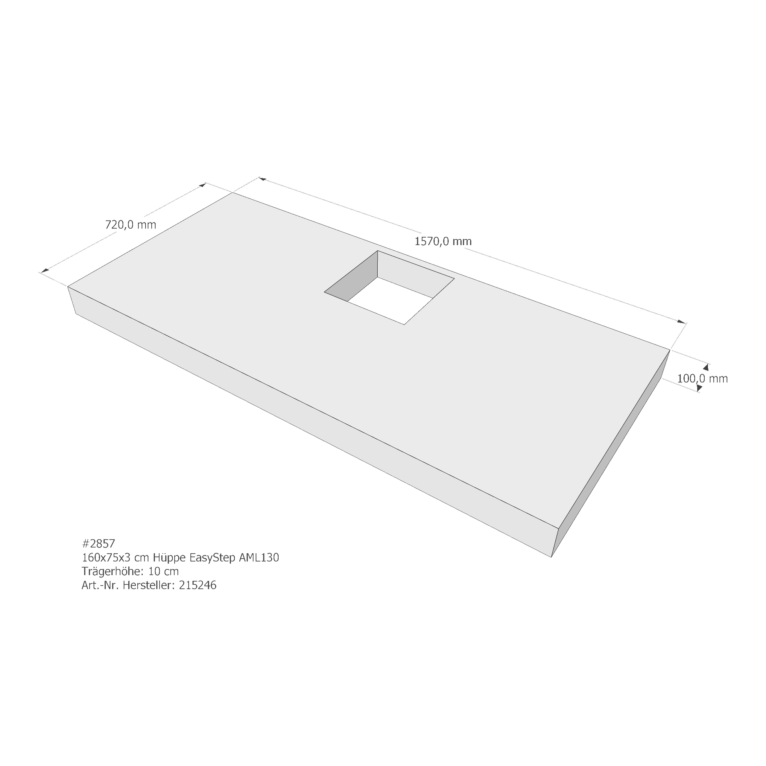 Duschwannenträger für Hüppe EasyStep 160 × 75 × 3 cm