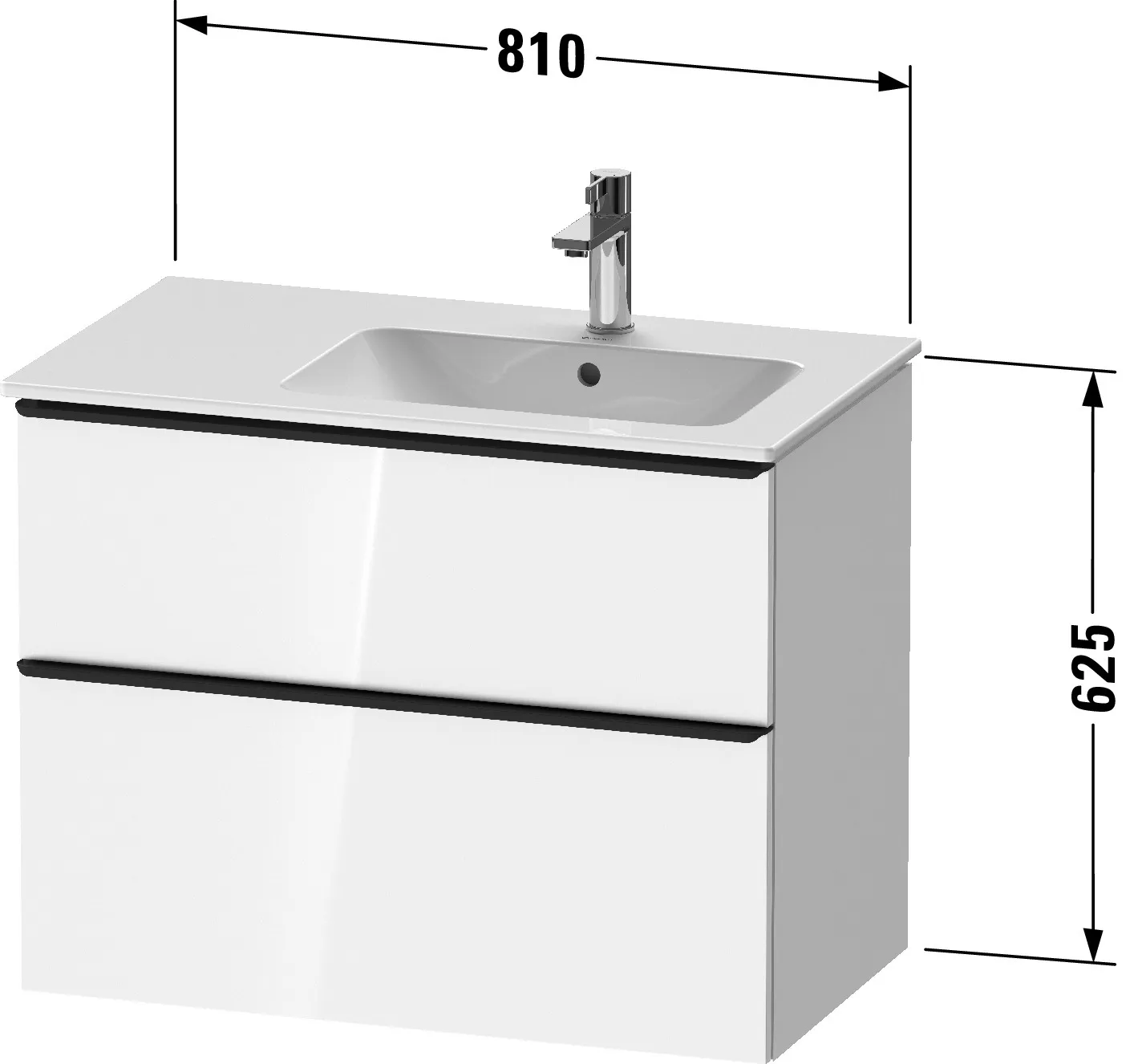 Duravit Waschtischunterschrank wandhängend „D-Neo“ 81 × 62,5 × 46,2 cm in Eiche Schwarz Duravit Waschtischunterschrank wandhängend „D-Neo“ 81 × 62,5 × 46,2 cm in Eiche Schwarz